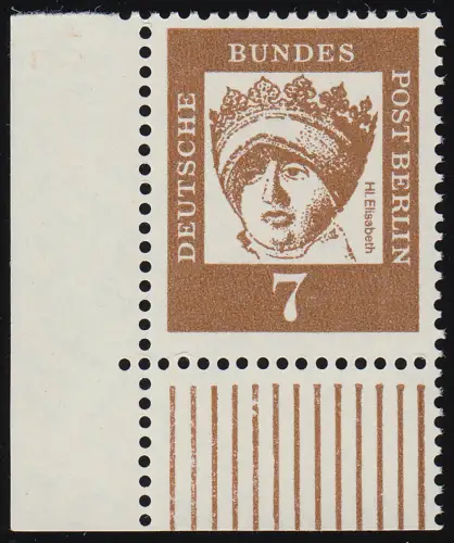 200 Bed. Deutsche 7 Pf Ecke ul ** postfrisch