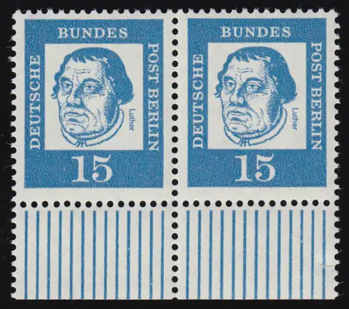 203 Bed. Deutsche 15 Pf Paar UR ** postfrisch