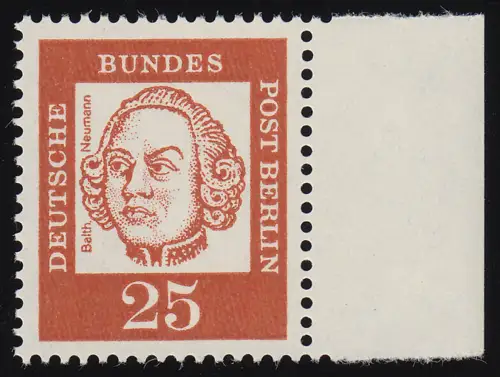 205 Bed. Deutsche 25 Pf Seitenrand re. ** postfrisch