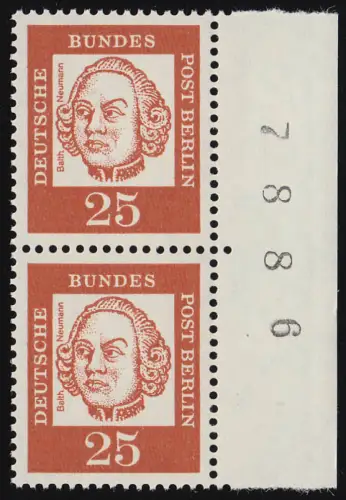 205 Bed. Deutsche 25 Pf Randziffern ** postfrisch