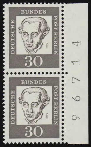 206 Bed. Deutsche 30 Pf Randziffern ** postfrisch