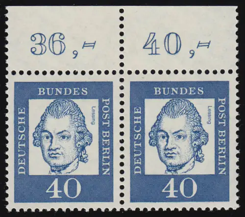 207 Bed. Deutsche 40 Pf Paar OR ** postfrisch