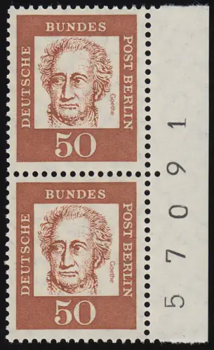 208 Bed. Deutsche 50 Pf Randziffern ** postfrisch