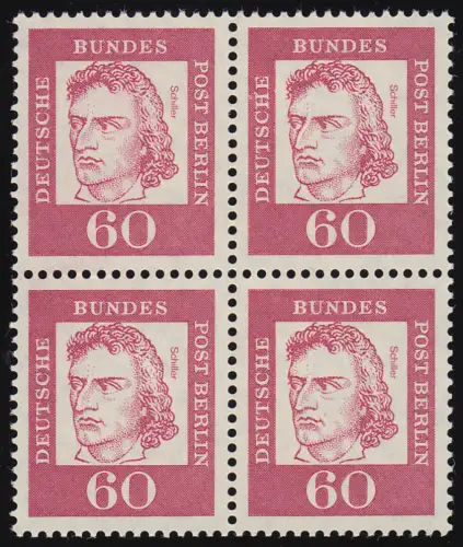 209 Bed. Deutsche 60 Pf Viererblock ** postfrisch