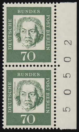 210 Bed. Deutsche 70 Pf Randziffern ** postfrisch