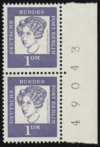 212 Bed. Deutsche 1 DM Randziffern ** postfrisch