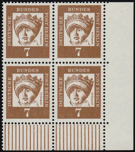 200 Bed. Deutsche 7 Pf Eck-Vbl. ur ** postfrisch