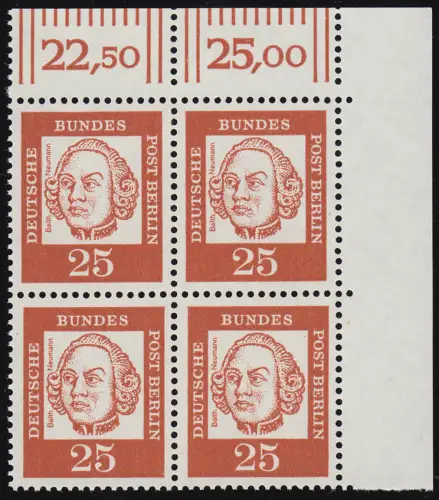 205 Bed. Deutsche 25 Pf Eck-Vbl. or ** postfrisch