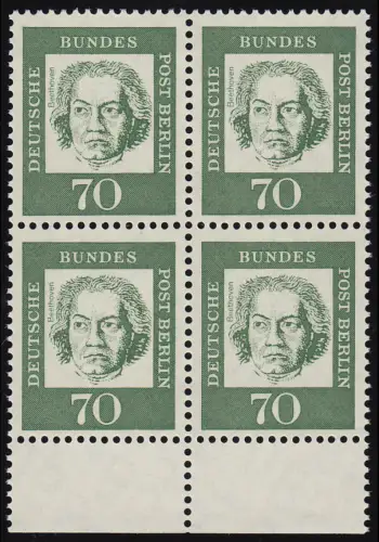 210 Bed. Deutsche 70 Pf UR-Viererbl. ** postfrisch
