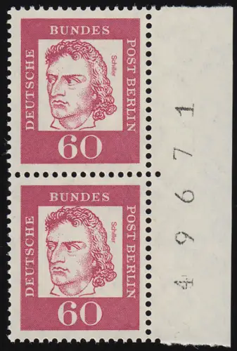 209 Bed. Deutsche 60 Pf Randziffern ** postfrisch