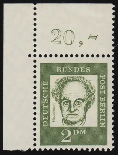 213 Bed. Deutsche 2 DM Ecke ol ** postfrisch