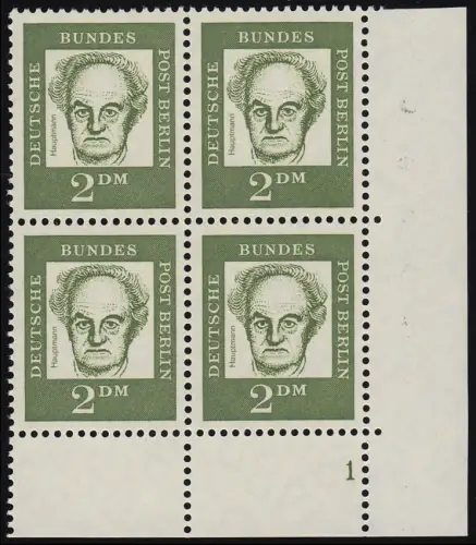213 Bed. Deutsche 2 DM Eck-Vbl. ur Formnummer FN 1, ungefaltet postfrisch **