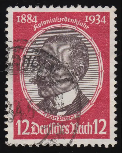 542y Kolonialforscher 12 Pf, gestempelt O