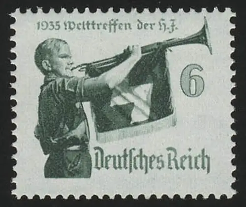 584x Hitler-Jugend 6 Pf, senkrecht geriffelt, postfrisch **