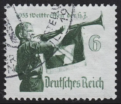 584y Hitler-Jugend 6 Pf waagerecht geriffelt, gestempelt O