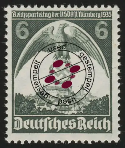 586Xx Nürnberger Parteitag 6 Pf, gestempelt O