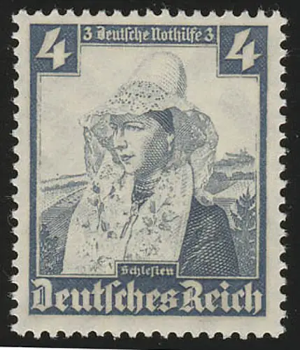 589 Nothilfe Volkstrachten Oberschlesien 4 Pf, postfrisch **