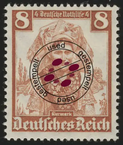 592 Nothilfe Volkstrachten Niederlausitz 8 Pf, gestempelt O