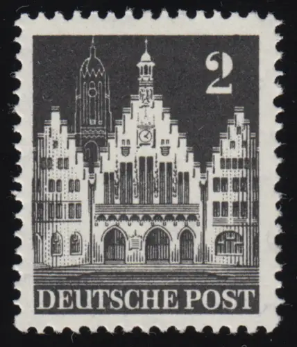 Bizone 73 WA Bauten 2 Pf., schwarz, eng **