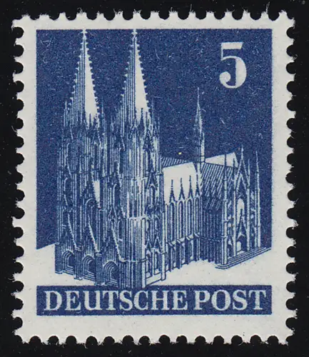 Bizone 75V WA Bauten 5 Pf., blau, eng **