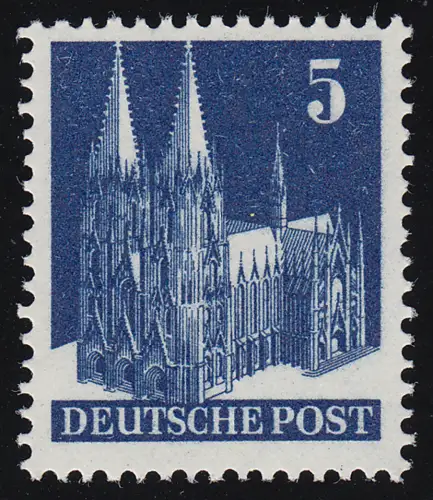 Bizone 75V WA Bauten 5 Pf., blau, eng **