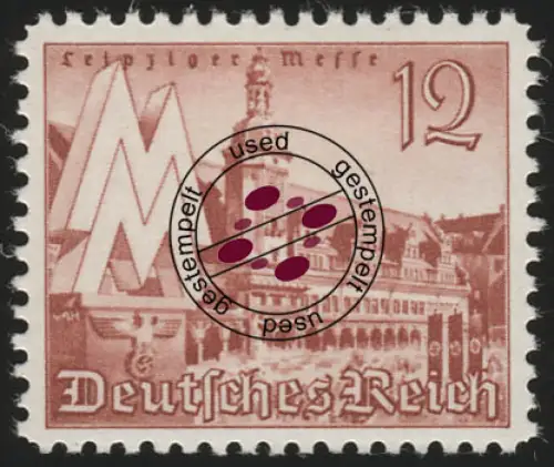 741 Leipziger Frühjahrsmesse 12 Pf O gestempelt