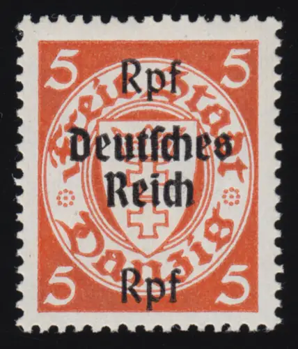 718 Danzig mit Aufdruck 5 Rpf auf 5 Pf, postfrisch **