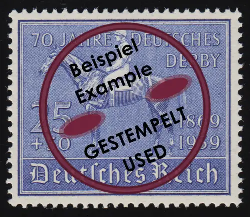698 Deutsches Derby 1939 - Marke O gestempelt