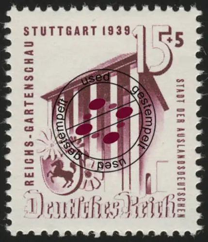 693 Gartenschau Stuttgart 15+5 Pf O gestempelt