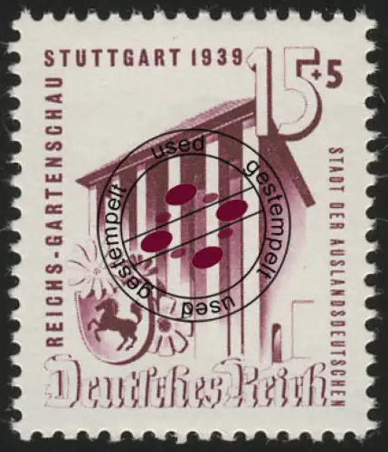 693 Gartenschau Stuttgart 15+5 Pf O gestempelt