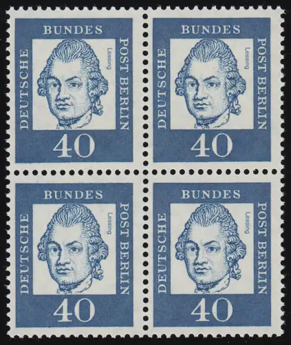 207 Bed. Deutsche 40 Pf Viererblock ** postfrisch