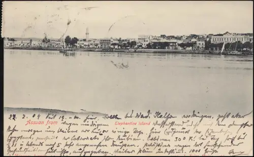 Ansichtskarte Assuan Elephantine Island Nilkreuzfahrt Challal - Louxor nach Pola