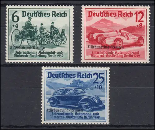 695-697 Nürburgring-Rennen mit Aufdruck komplett, kaum sichtbare Gummimängel