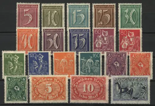 177-196 Ziffern, Arbeiter etc., WZ 2 Waffeln, 20 Werte kompl. postfrisch **