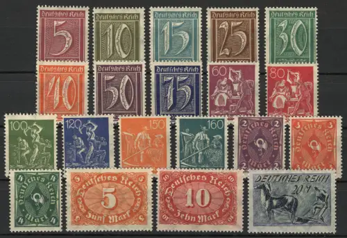 177-196 Ziffern, Arbeiter etc., WZ 2 Waffeln, 20 Werte kompl. postfrisch **