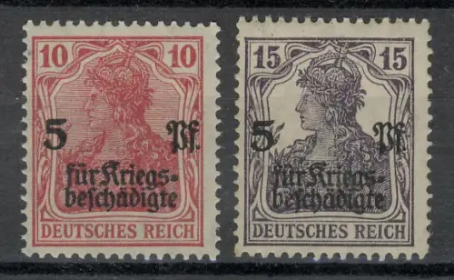 105-106 Kriegsgeschädigtenhilfe, Aufdruck-Satz postfrisch **