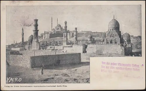 Ansichtskarte Int. Ansichtskartengesellschaft Kairo Caire nach Barmen 15.11.1898