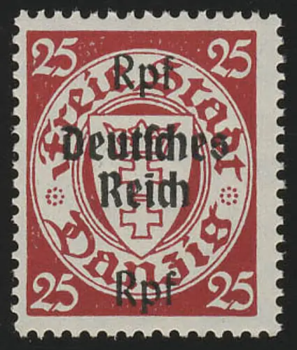 724 Danzig mit Aufdruck 25 Rpf auf 25 Pf, postfrisch **
