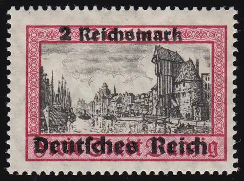 729y Danzig mit Aufdruck 2 RM, Gummi weiß, postfrisch **