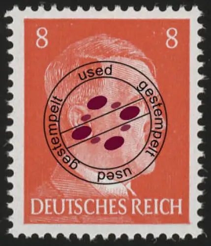 786 Hitler 8 Pf, gestempelt, gestempelt O