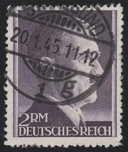 800A Hitler 2 Reichsmark WEIT gezähnt, gestempelt O