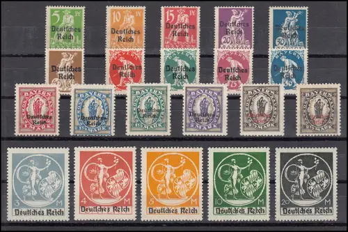 119-138 Bayern-Aufdrucke/Abschiedsserie, komplett postfrisch **, teils geprüft