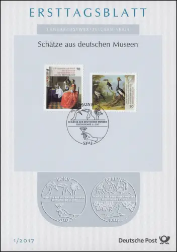 Ersttagsblätter ETB Bund Jahrg. 2017 Nr. 1 - 47 + 2 komplett im blauen Postalbum