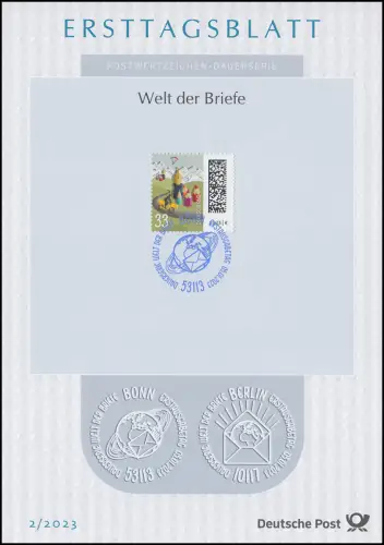 ETB 02/2023 Welt der Briefe 33 Cent, Briefberge