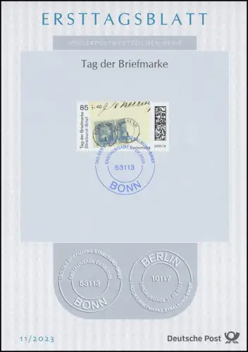 ETB 11/2023 TdB, Tag der Briefmarke, Stralsund-Brief