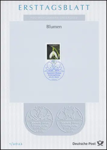 ETB 01/2022 Blumen 32 Cent, Schneeglöckchen