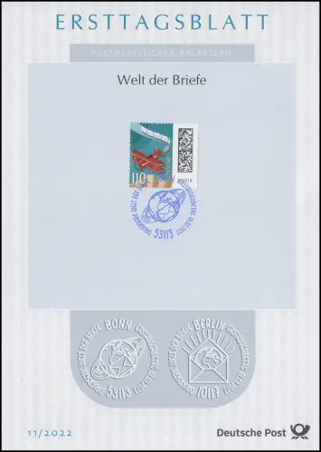 ETB 11/2022 Welt der Briefe 110 Cent, Roter Doppeldecker