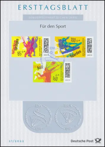 ETB 21/2022 Sporthilfe, Fallschirmspringen, Wakeboarden, Faustball