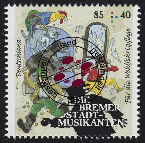 3283 Grimms Märchen - Die Bremer Stadtmusikanten 85 Cent O
