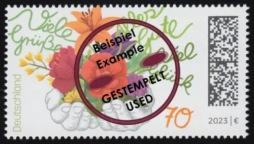 3755 Blumengruß 2023, nassklebend, O